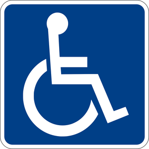 Das Zeichen für Roll-Stuhl-Fahrer