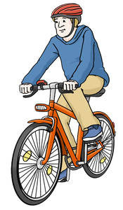 Ein Mensch auf einem Fahrrad
