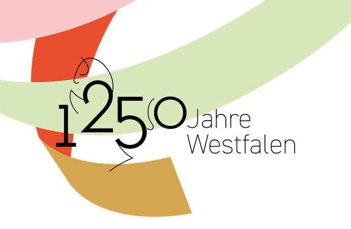 Grafik mit dem Text "1250 Jahre Westfalen"